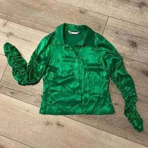 Zara Satin button-down shirt
